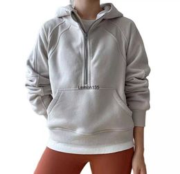 Women's Tracksuits LL Women Yoga Scuba Hoodies Half Zipper Sweatshirt Suit Jacket Ladies Gym Top Activewear Fleece Loose Workout Pullover848109466