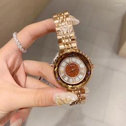 Wristwatches Arrived Women Brand Full Steel Bracelet Watches Waterproof Roman Number Quartz Wrist Watch Multi Faceted Crystal Glass WatchWri