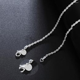 Chains Silver Plated 16/18/20/22/24 Inch Rope Chain Necklace For Woman Man Fashion Charm Birthday Wedding Jewelry Gift