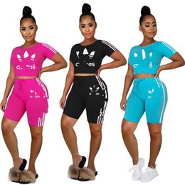 2024 Designer jogging suits brand tracksuits summer women outfits two piece sets Short sleeve T-shirt and shorts Casual Fitness Sportswear Outwork Sweatsuits 3204-3