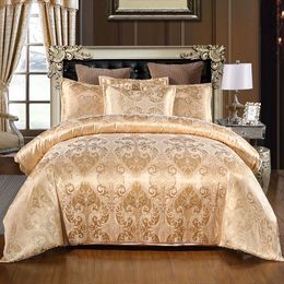 Bedding sets Luxury Bedding Set Queen King 23pcs Quilt Cover With Pillowcase Jacquard Duvet Cover European Bed Set Golden Home Textile 230214