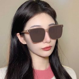 Sunglasses 2022 women's Korean version of sunglasses trendy new high-quality polarized glasses brown men's sunglasses UV protection net red G230214