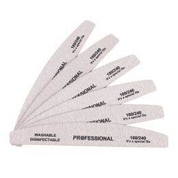 Nail Files 10pcs Wood Sandpaper File 180240 Professional Emery Board Manicure Buffer Grey Boat Doublesided Wooden Pedicure Buffers 230214