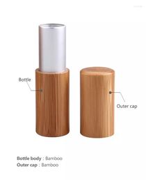 Storage Bottles 5g Empty Lip Tube Containers Natural Bamboo Lipstick Travel Cosmetic Packaging