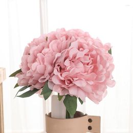 Decorative Flowers Artificial Rose Peony DIY Bouquets Decoration Fake Foam Pink White Silk Home Wedding Party Office Supplies