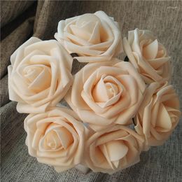 Decorative Flowers Blush Pink Artificial Wedding 100 Roses For Bridal Bouquets Table Centerpiece Decoration LNPE057