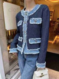 Women's Jackets Designer 2022 women vintage designer tweed blazer jacket coat female milan runway dress causal long sleeve tops clothing suit Q14 1HK1