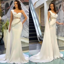 Summer Crystal Mermaid Wedding Dress Sparkly One Shoulder Beading Backless Bridal Gowns vestido de casamento