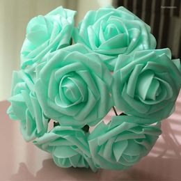 Decorative Flowers Mint Roses Wedding Artificial 100 Stems Robin Egg Blue Decorations Table Centrepiece Floral LNPE040