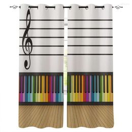 Curtain Colorful Keyboard Music Art Window Curtains For Living Room Kitchen Bedroom Modern Treatments Drapes Blinds