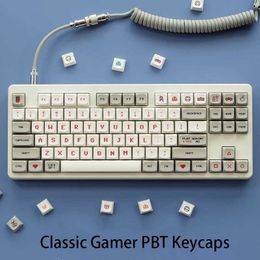Keyboards Gamer Player Mechanical Keyboard XDA Keycaps Retro Game PBT Key Caps Classic Gameboy FC Dye-Subbed 61 64 68 Key Set xda Profile T230215