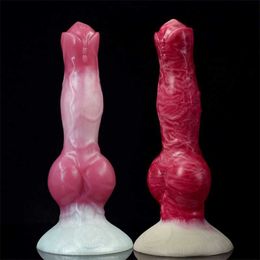 Sex Toy Massager Large Knot with Sucker Realistic Flesh Colour Penis Toys for Women Silicone Anal Plug Flexible