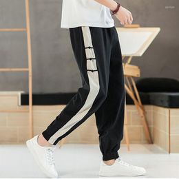Men's Pants Plus Size Me's Color Block Patchwork Cotton Linen Pant Cargo Harem Streetwear Harajuku Jogger Legging Trousers M-8XL