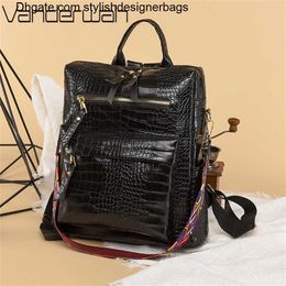 School Bags Crocodile Leather 3 In 1 Backpack Luxury Designer School Bag for Teen Girl High Quality Female Rucksack Large Capacity210J