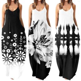 Casual Dresses Women Dress Long Maxi V Neck Loose Cotton T Shirt For Summer Short