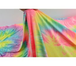 Rainbow Tay Dye Spandex Stretch Lycra Fabric Knit para dançarina de banho de banho vendida pelo quintal T2008101031088