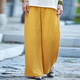 Pants Fashion 2023 Summer Vintage Women Spring & Autunm Cotton Linen Comfortable Loose Casual Wide Leg Trousers
