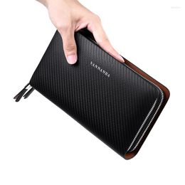 Wallets VANNANBA Clutch Purses Wristlet Large Capacity Designer Double Zipper Long Hangbags Business Travel Phone Holder