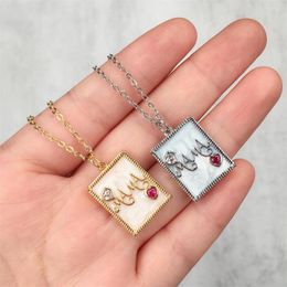 Pendant Necklaces Mother's Day Mama Letter Geometric Chain Necklace For Mother Trend Copper Crystal Heart Jewellery Gift Women