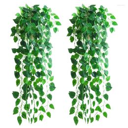 Decorative Flowers Artificial Simulation Green Vine String Fake For Restaurant El Home Garden Realistic X37B