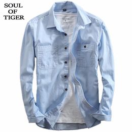 Men's Casual Shirts TIGER 2023 Summer Korean Fashion Style Mens Patchwork Tops Male Loose Cotton Blouses Plus Size XXXXL