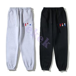 Luxury Fashion Brand Mens Pants Blue and Red Letter Embroidery Solid Colour Pants Hip-hop Sweatpants Loose Tights Casual Jogging Pants Black Grey