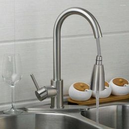 Bathroom Sink Faucets 3/8 Stainless Steel Kitchen Basin Faucet With Pull Out Sprayer Cold Water Mixer Tap