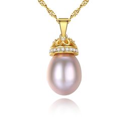 New Retro Plated 18k Gold Pearl Pendant Necklace Jewellery European Fashion Women S925 Silver Wave Chain Necklace for Women's Wedding Party Valentine's Day Gift SPC