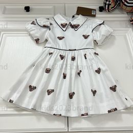 2023SS Girls Cotte Dress Puff Roolves Юбка высокого класса для девочек спортивные платья летние принцессы дизайнер дизайнер детские плиссированные платье 90-160 см модные юбки