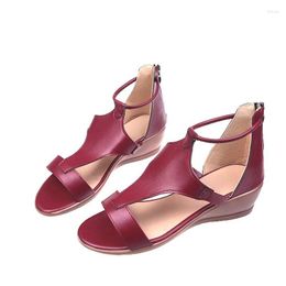 Wedges Zipper Cover Sandals Heel Black Wine Red Women's Platform Shoes for Women 2023 Sandalias Sandles Woman Womens 872 s