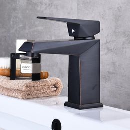 Bathroom Sink Faucets European Black On The Wash Hand Basin American Faucet Copper And Cold Single Handle Hole