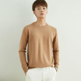 Men's Sweaters MRMT 2023 Brand Men's Autumn Sweater Round Neck Solid Colour Long Sleeve Wear Knitwear Thin Loose Bottom Line ShirtTide