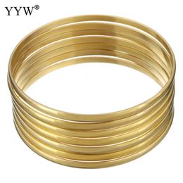 Bangle Fashion Roman style Stainless Steel gold color Lover Charm Bracelet for Women Brand Gold Wide Cuff 7PCsSet 230215