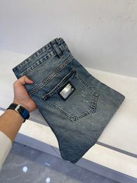 2023 spring and summer latest mens jeans fashion hole design handsome jeans luxury brand designer jeans