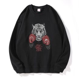 Men's Hoodies & Sweatshirts Drop Cotton Unisex Casual Cool Tiger Print Men Sholder Hooded SweatshirtsMen's