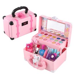 Beauty Fashion Children Simulation Makeup Set Pretend Play Toys Educational Toys Lipstick Nail Polish Cosmetic Bag Birthday Gift For Ingenious 230216