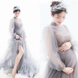 Bridesmaid Dress Bridal Bathrobe Sleepwear Nightgown Wedding Prom Party High-neck Sexy High Slit With Long Sleeve Pregnant Women Pajama