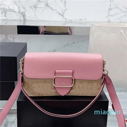 New luxurys designer bag Letter crossbody bags For Women Mirror Quality purse handbag Leather Female Fashion Trendy Tabby Shoulder Bag with dust bag pink