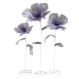 Decorative Flowers 3Pcs Flower Display Stand Ornaments Tall Centrepiece For Wedding Birthday Party