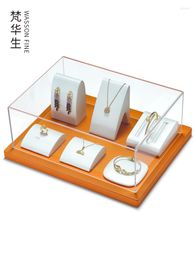 Jewelry Pouches Display Counter Props Rack Necklace Earrings Bracelet Ring Tray Live Broadcast