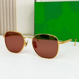 Gold Metal Brown Geometric Sunglasses for Women Men 1014 Sunglasses Designers Sonnenbrille gafas de sol UV400 Protection Eyewear with Box