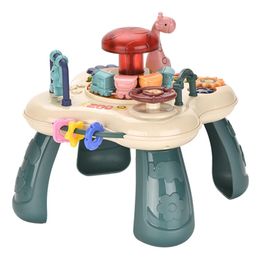 Drums Percussion Baby Game Table Kids Activities Centre Educational Table Baby Games For Babies Age Puzzle Shape Sensory Toys Mini Music Table 230216