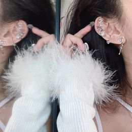 Backs Earrings 3Pcs/set Punk Ear Clip Korean Delicate Zircon Butterfly Women Elegant Pearl No Piercing Cartilage Jewelry