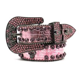 Belts Adhesives belt gun Colour small pattern inlaid with diamond studs zinc alloy skull personality street sweet cool fashion