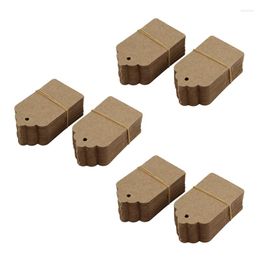 Gift Wrap 3X Pack 100 Rustic 40Mmx70mm Scalloped Kraft Paper Card Blank Brown Tag Luggage Price Label - Small (100)