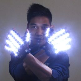 LED Gloves 6 Colors Lightemitting Gloves Music DJ Party Cosplay Stage Performance Glowing Half Finger LED Beaming Laser Lights Gloves 230216