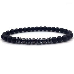 Strand 2023 Classic Stone Bracelet Men Handmade Simple 6mm Matte Hematite Beaded For Fashion Jewellery Gift