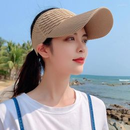 Wide Brim Hats 2023 Women Hollow Out Knit Dome Bucket Hat Foldable Beach Caps Summer Sun Outdoor Baseball Cap