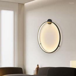 Wall Lamps Modern Circle LED Lights For Bedroom Fixture Living Room Background Restaurant Aisle Art Decor Mirror Lamp Indoor Lighting