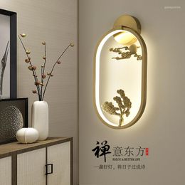 Lampada da parete in stile cinese Wind Dengqiang Archaize Salotto Camera da letto La testata di un letto